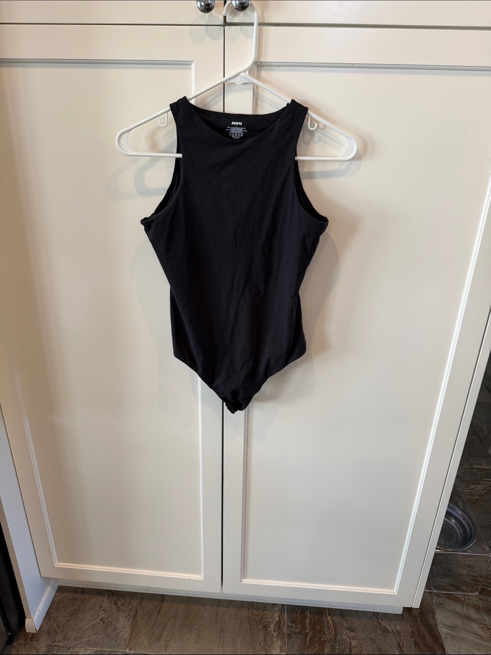 SKIMS Black Scoop-Neck Bodysuit